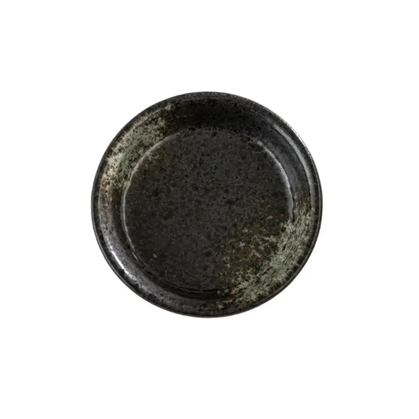 Black ceramic small bowl on a white background