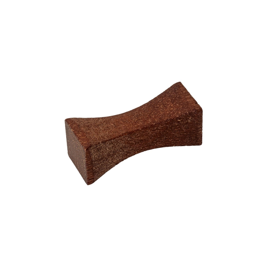 Brown wooden chopstick holder on a white background