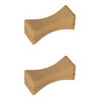 Two wooden wedges on a white background
