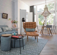 Knotted rope chandelier in a Scandinavian inspired interior