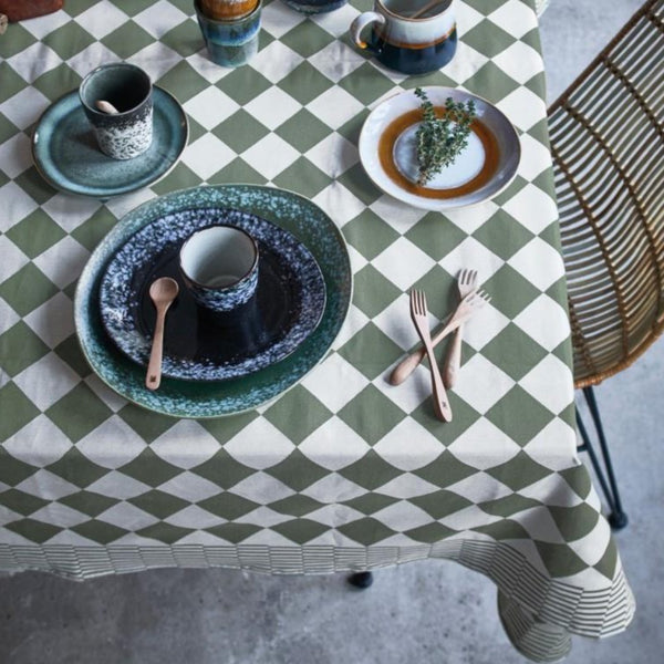 traditional dutch table cloth green and white