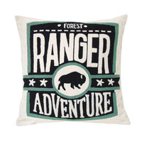 STBR | hand embroidered throw pillow - Forest Ranger