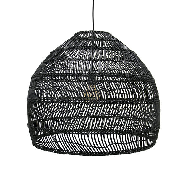 Black wicker hanging lamp