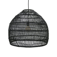 Black wicker hanging lamp