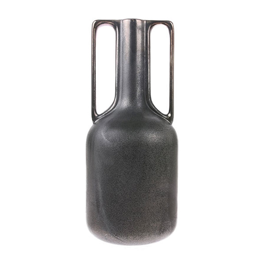 HKliving USA ACE6727 large black stoneware flower vase with