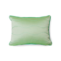 textured pillow with two different sides in green