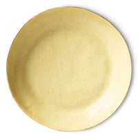 deep porcelain plate yellow and brown color