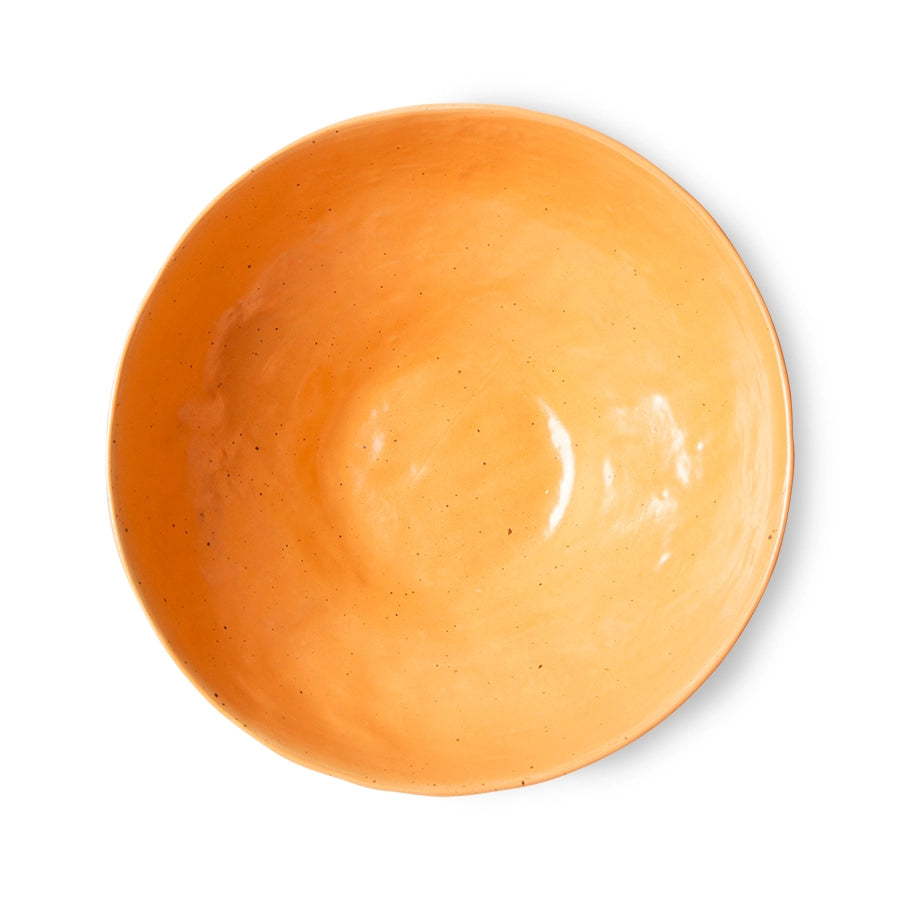 porcelain organic shaped orange bowl