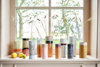 flower vases made from different colors stoneware