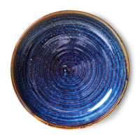 rustic blue porcelain deep dinner plate
