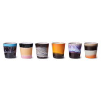 6 retro design coffee tumblers 
