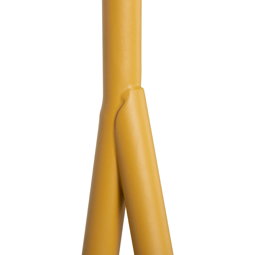 detail of ginger orange metal open wardrobe rack