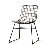 mid century modern style black metal dining chair