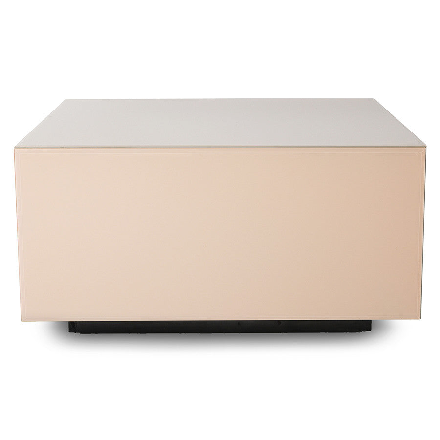 HKliving USA MTA2871 mirror block table neutral clay square coffee