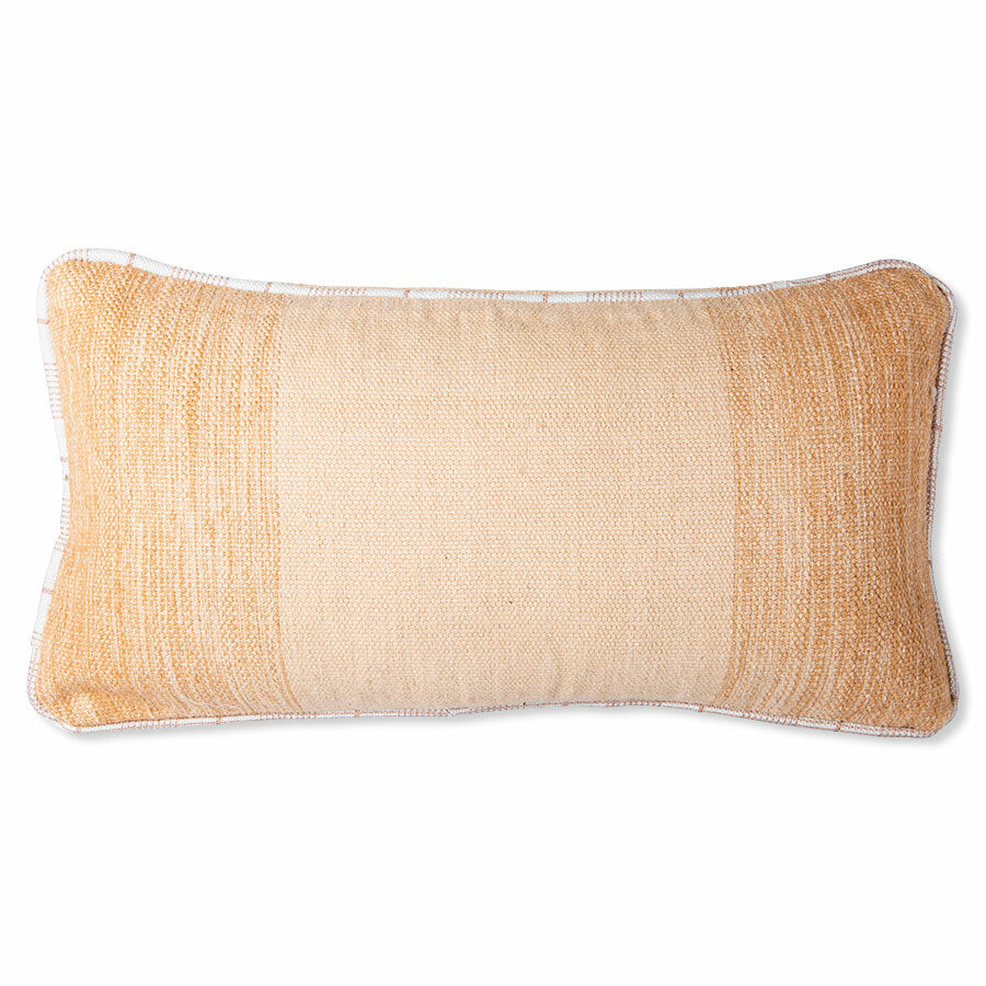 large hand woven woolen lumbar pillow in neutrals