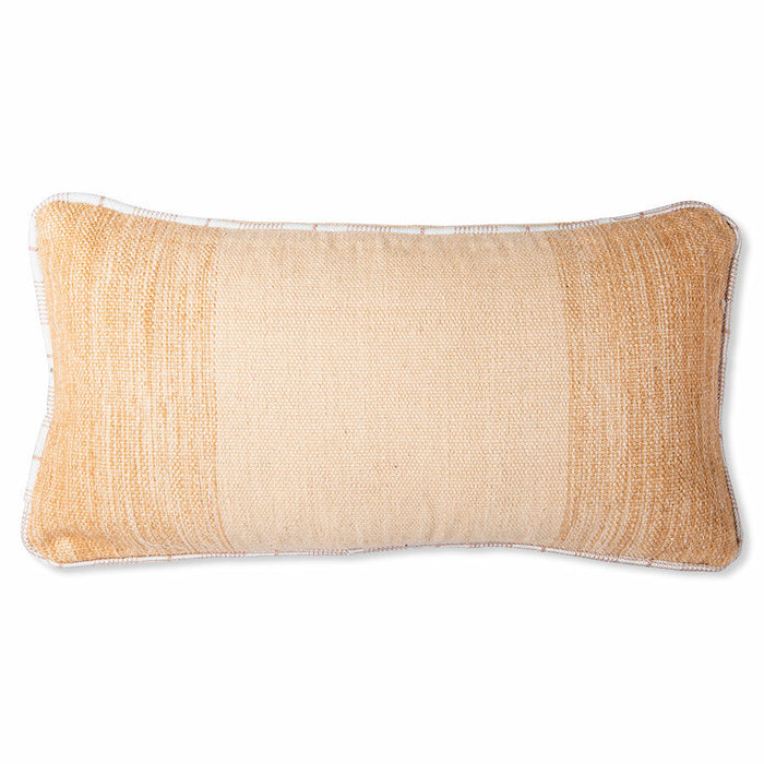 large hand woven woolen lumbar pillow in neutrals