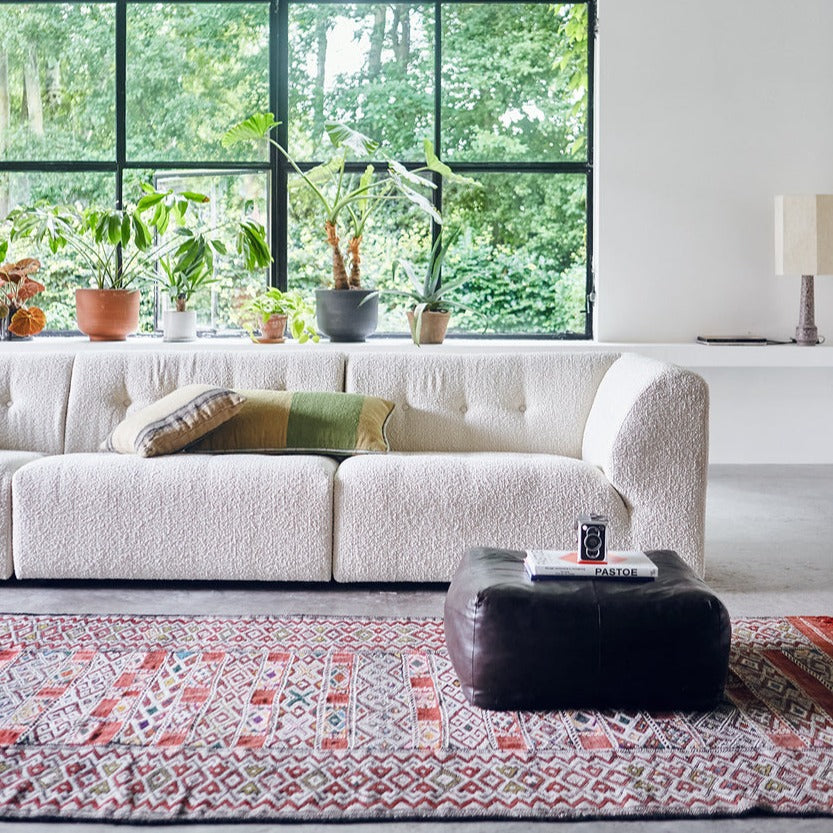 Hand woven wool lumbar pillow - Green