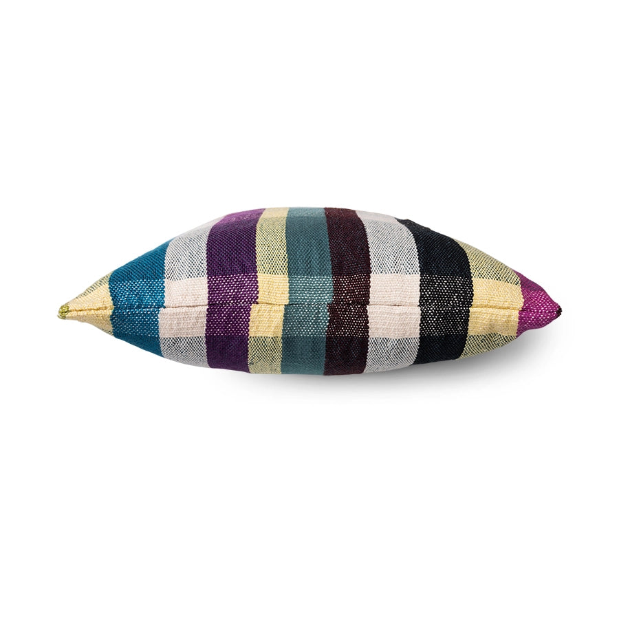 multicolored cotton retro style throw pillow 