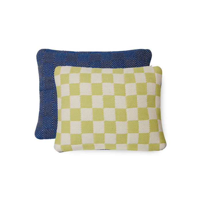 checkered cotton pillow in bright colors