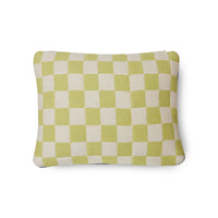 checkered cotton pillow in bright colors