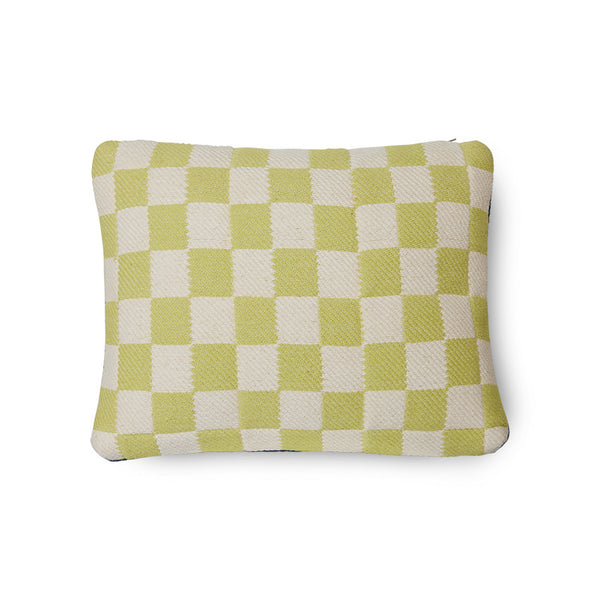 checkered cotton pillow in bright colors