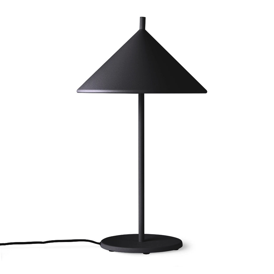 black metal triangle shape desk light