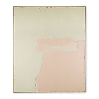 abstract painting with soft olive green and soft apricot colors