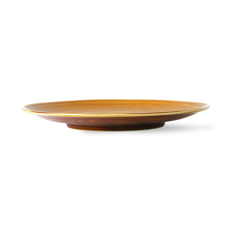round brown porcelain dinner plate