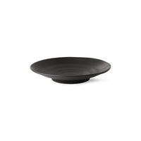 black dessert plate with flat finish