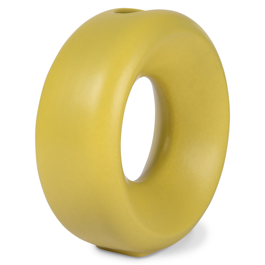 green circle vase made from earthenware