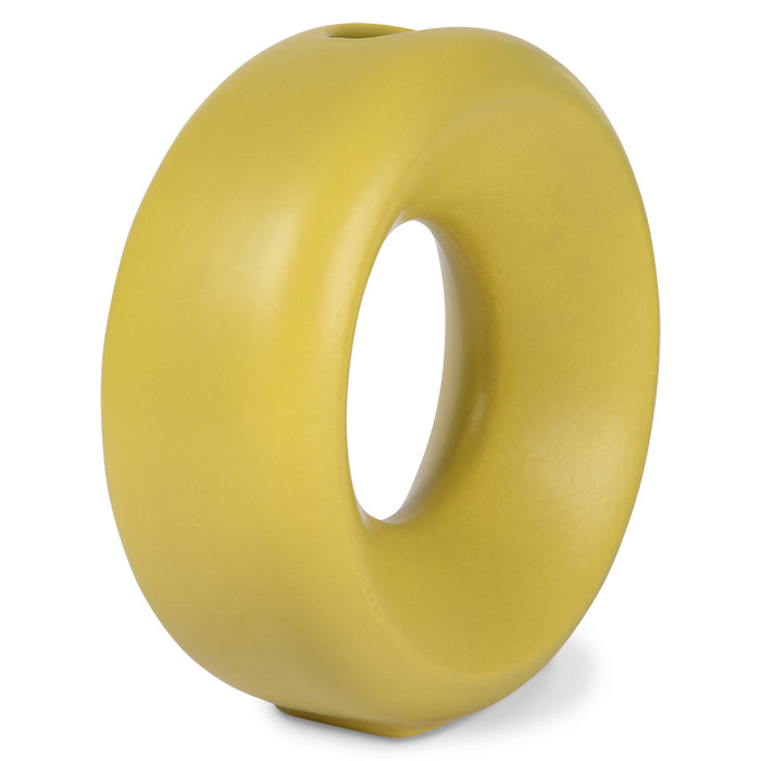 green circle vase made from earthenware