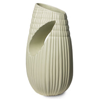 organic shaped ribbed green vase sculpture