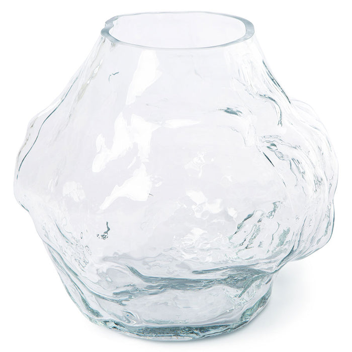 clear glass cloud shaped vase