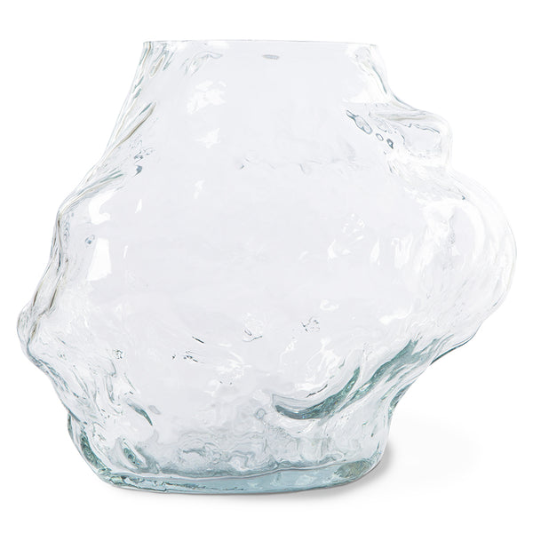 clear glass cloud shaped vase