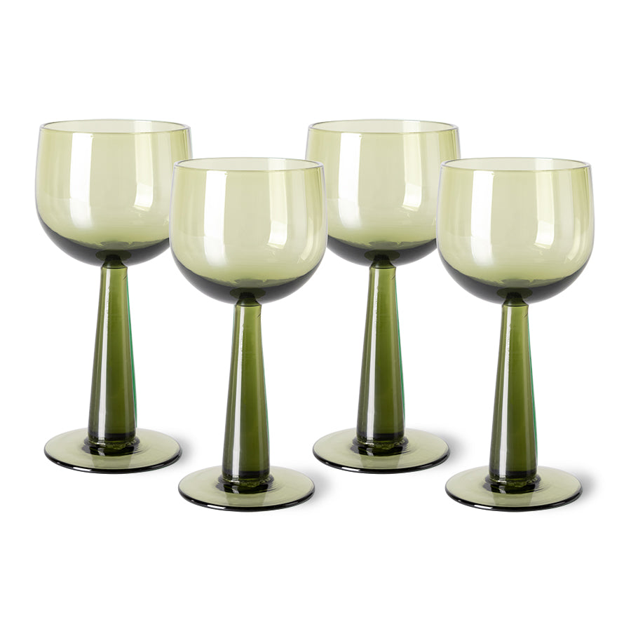 HKliving USA AGL4471 The Emeralds olive green wine glass tall stem – LAZARO  living