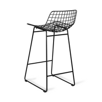 black wired modern bar stool