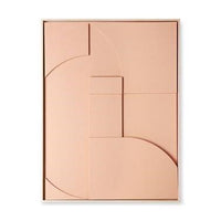 framed relief sculpture art panel with ash wooden frame