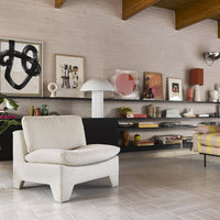 retro style interior with table lamps in various colors