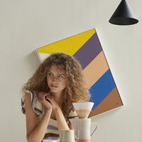 triangle shaped black metal single pendant light