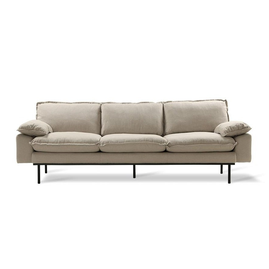 retro design sofa with detachable pillows in the color beige