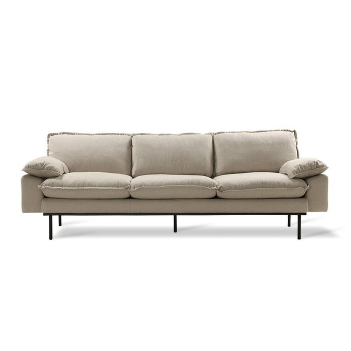 retro design sofa with detachable pillows in the color beige