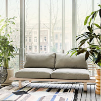Aluminum outdoor sofa Chai / beige pillows