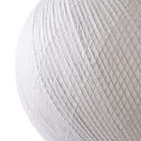 detail of super large white hanging ball light made of bamboo and white rice paper