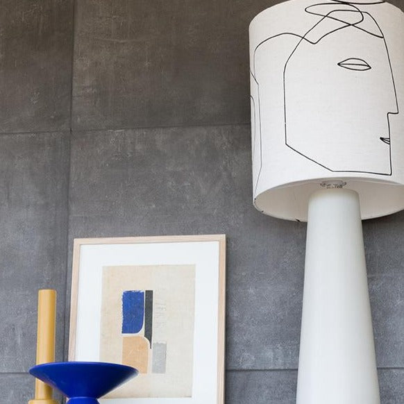 overall look of table lamp with face