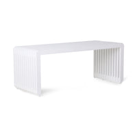 white modern style museum bench