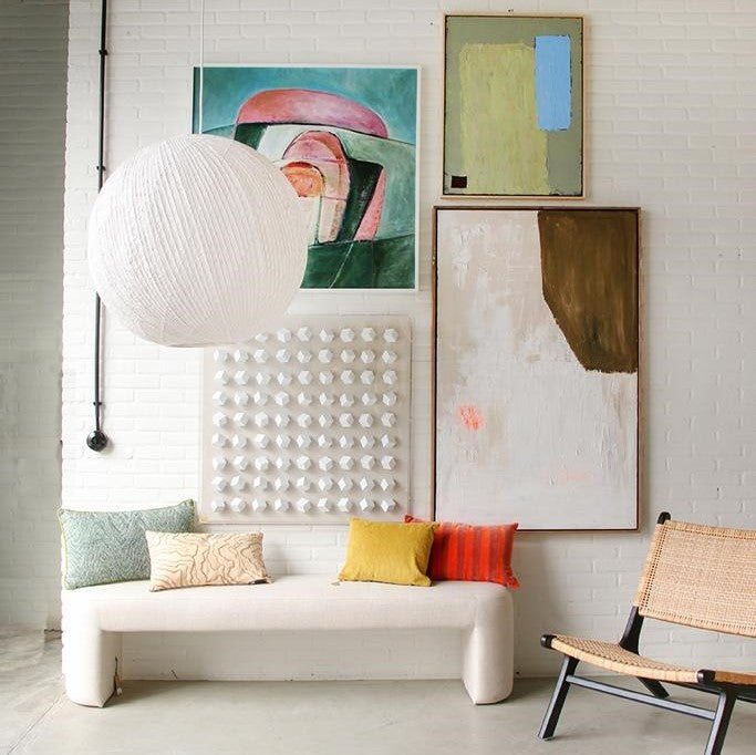 Bamboo and rice paper hanging ball pendant light