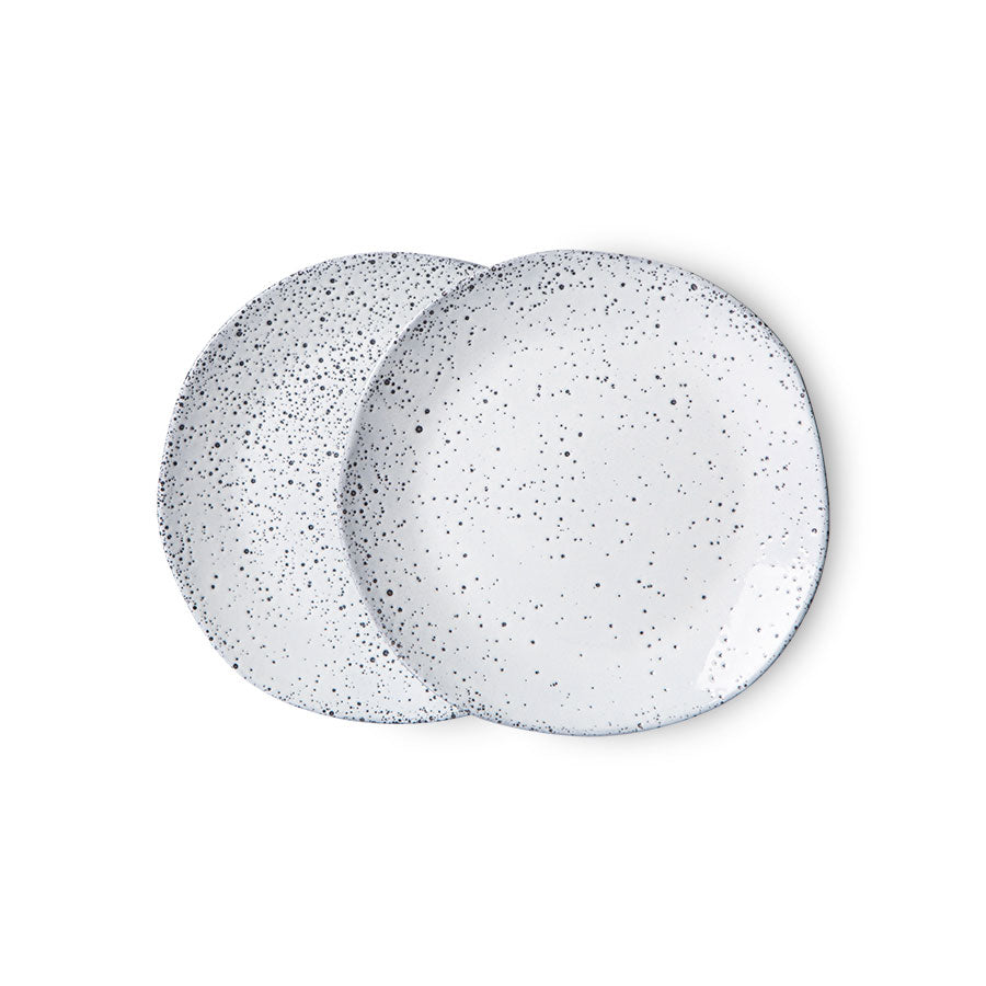 Gradient ceramics - dessert plates cream / grey (set of 2)