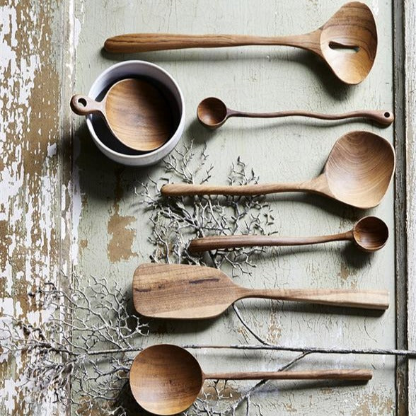 organic spoons on a table