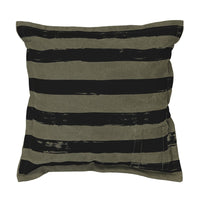 TKU2025 canvas throw pillow in brown and black stripe